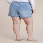 Drawstring Relaxed Denim Short image number null