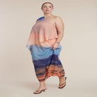 Printed Cape Maxi Dress image number 4