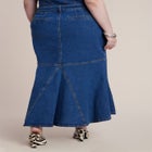 Denim Trumpet Maxi Skirt image number null