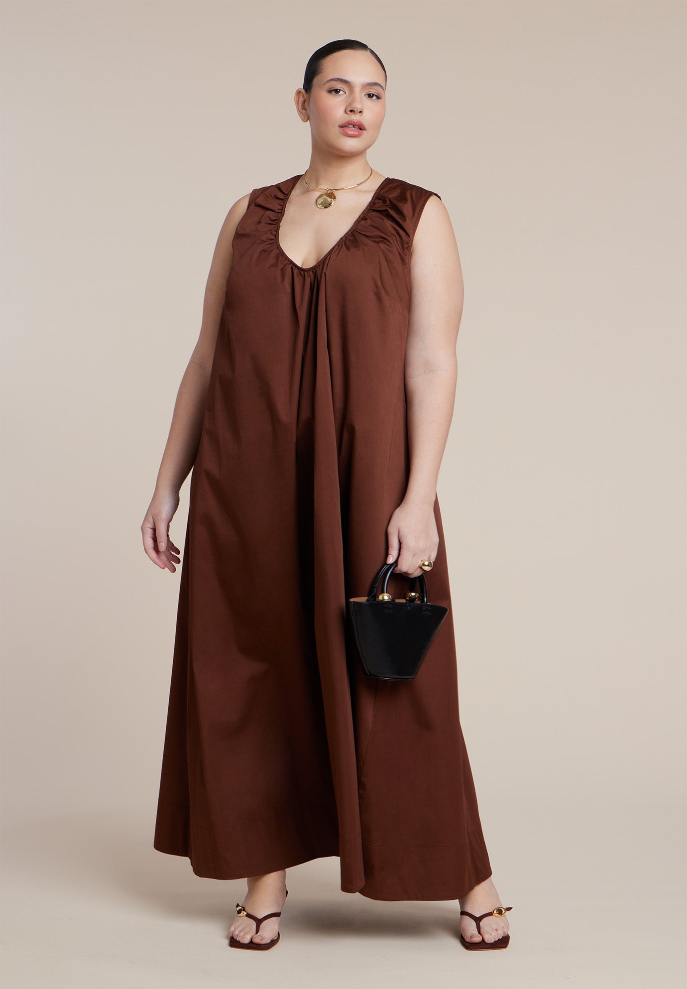 Shirred Neckline Tank Dress image number 2