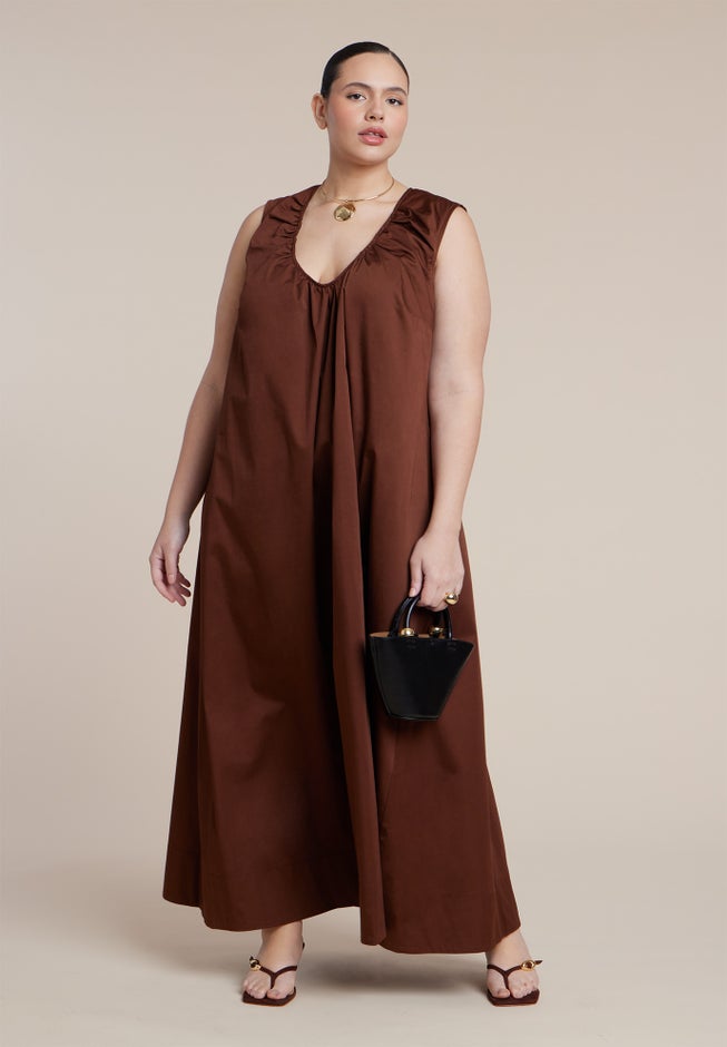Shirred Neckline Tank Dress image number 2