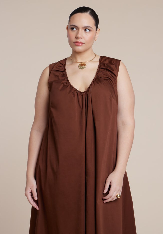 Shirred Neckline Tank Dress image number 3