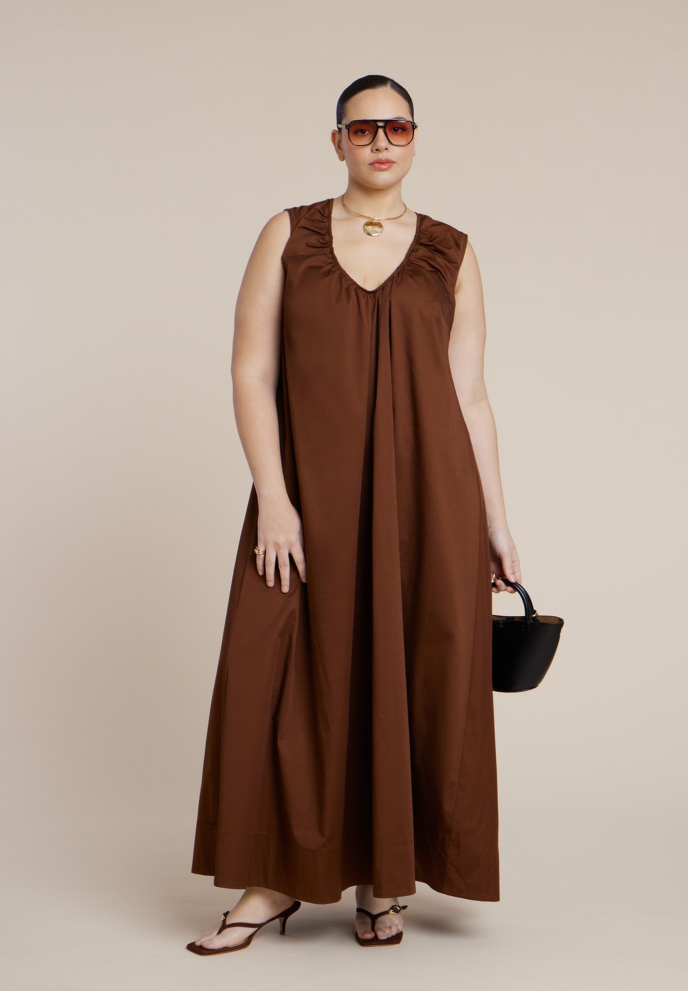 Shirred Neckline Tank Dress image number 0