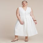 Zipper Detail Linen Maxi Dress image number null