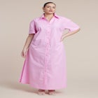 Short Sleeve Maxi Shirt Dress image number null