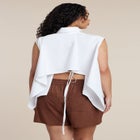 Button Up Shirt With Open Back image number null