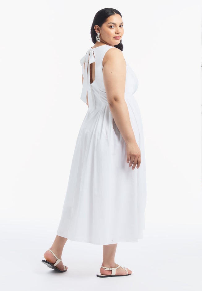 Sleeveless Poplin Midi Dress image number 1