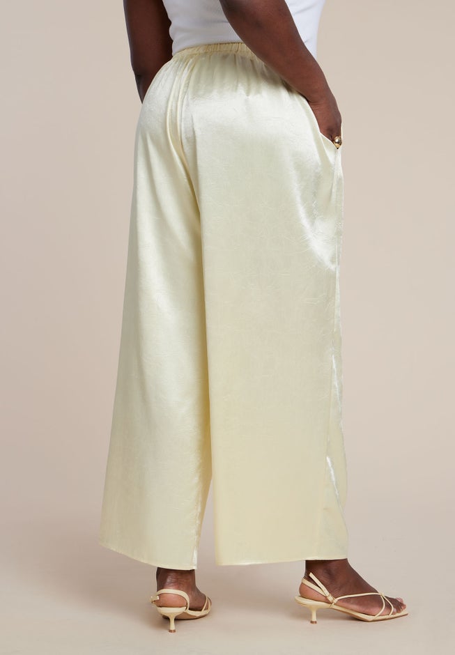 Textured Satin Wide Leg Pant image number 3