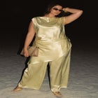Textured Satin Wide Leg Pant image number 0