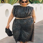 Sequin Pull On Wide Leg Culotte image number null