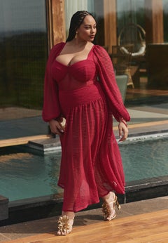 PatBO x ELOQUII Corset Waist Maxi Dress