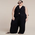 Twisted Linen Halter Top image number null