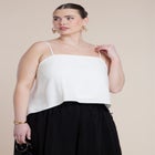 Cascading Linen Crop Top image number null