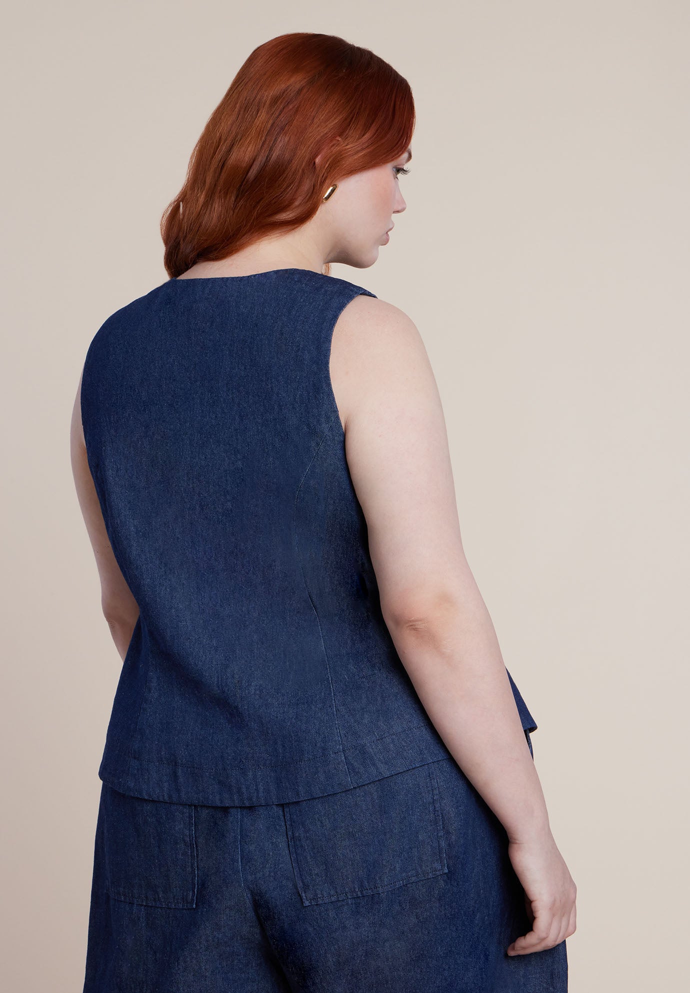 Chambray Zip Up Top image number 3