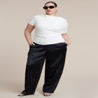 Sleeve Overlay Draped Top image number null