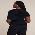 Sleeve Overlay Draped Top image number null