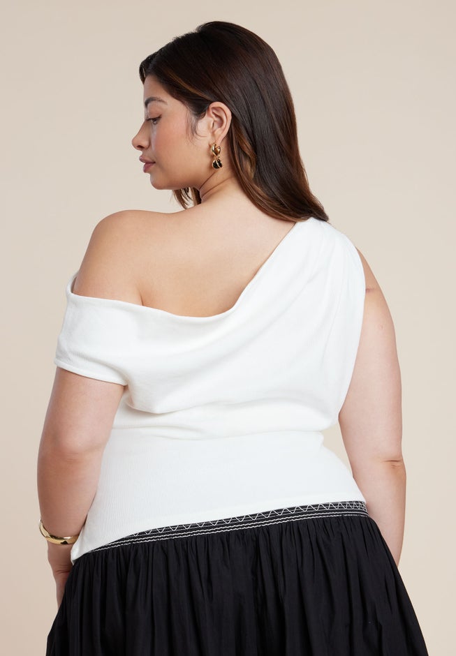 Asymmetrical Shirred Top image number 1