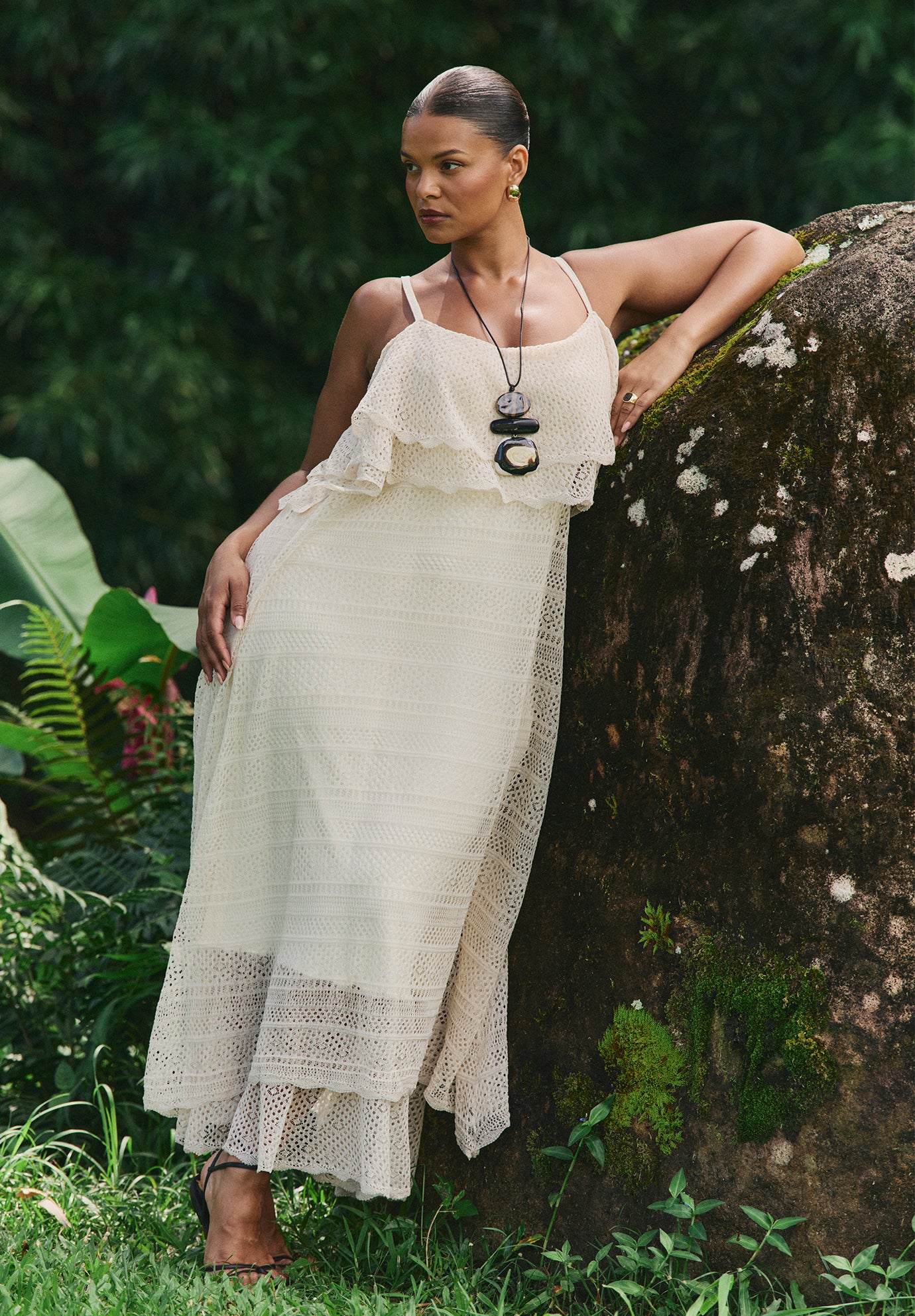Crochet Knit Maxi Dress image number 0