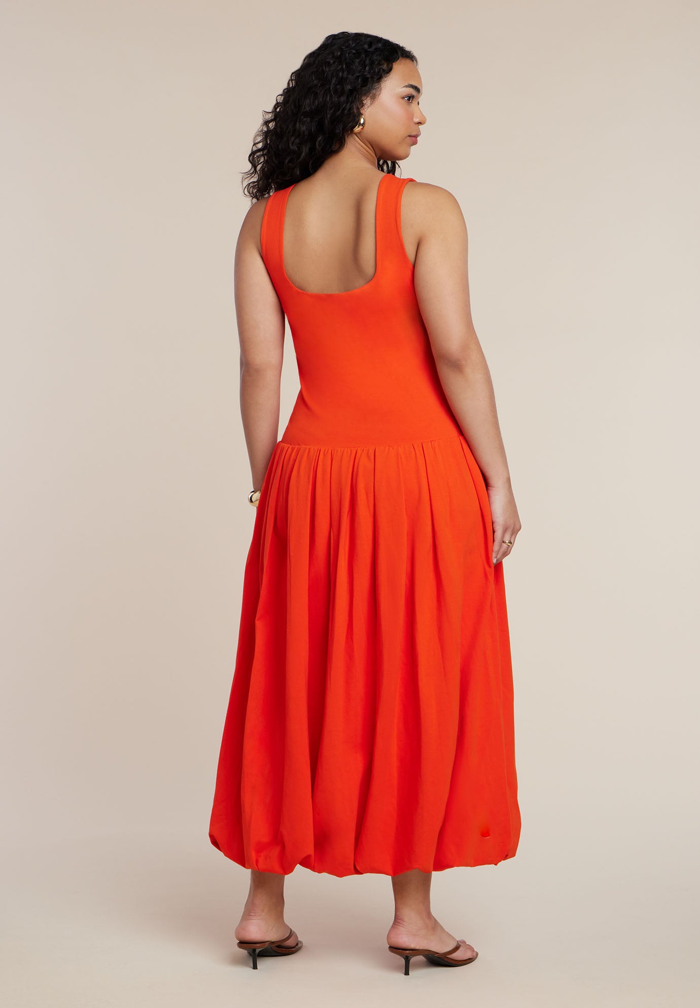 Drop-Waist Bubble Maxi Dress image number 3