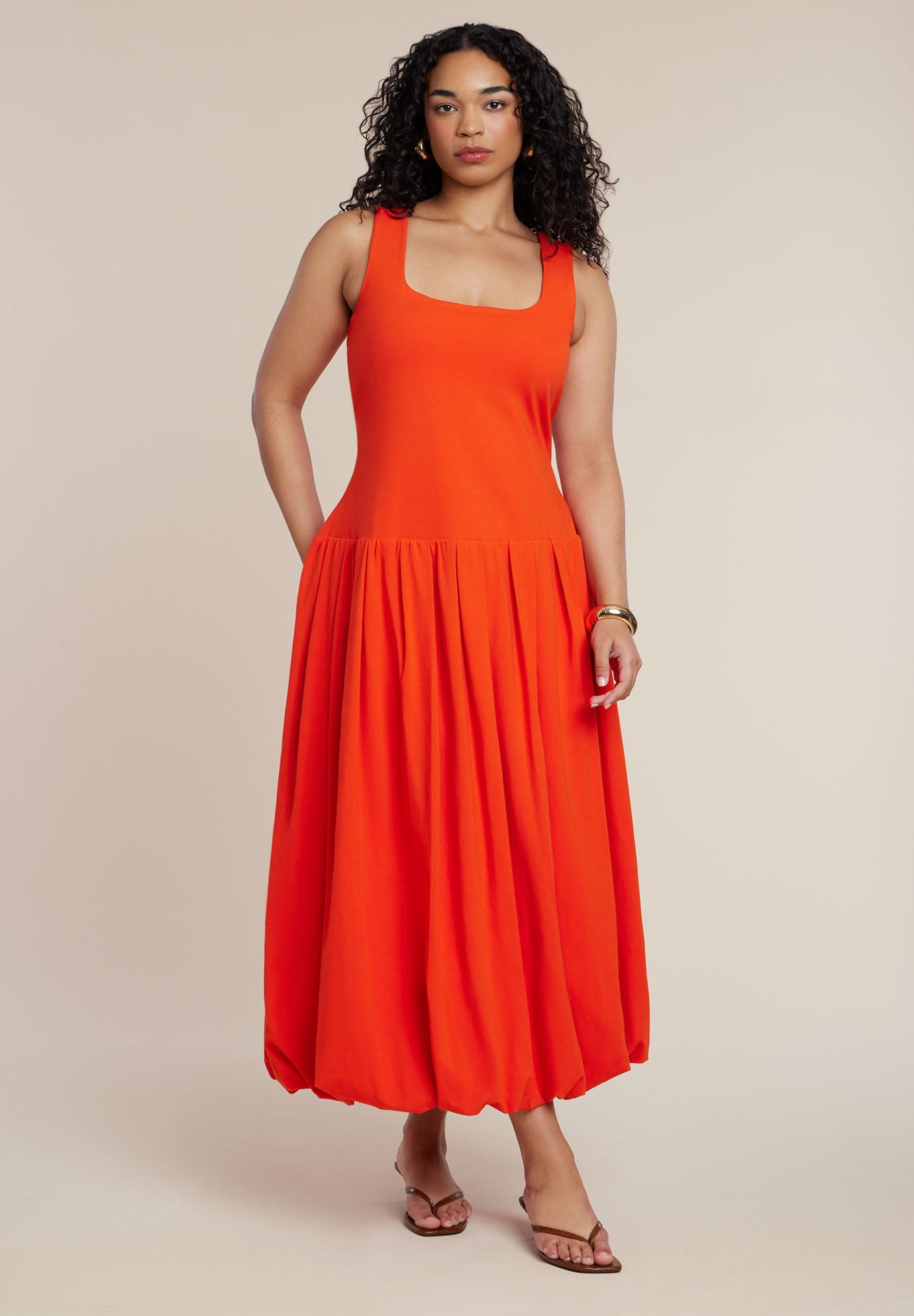 Drop-Waist Bubble Maxi Dress image number 0
