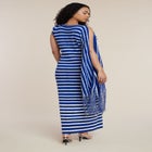 Fringe Detail Striped Knit Maxi Dress image number 4