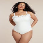 PatBO x ELOQUII Ruffle Detail One Piece Swimsuit image number null