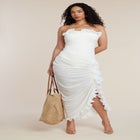 PatBO x ELOQUII Ruffled Sheer Mesh Skirt image number null