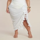 PatBO x ELOQUII Ruffled Sheer Mesh Skirt image number null
