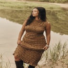 Sleeveless Smocked Lace Knit Top image number 0