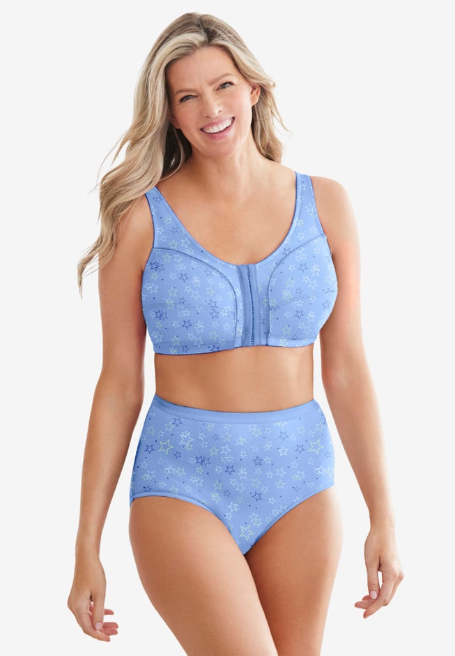 Cotton Front-Close Wireless Bra image number 4