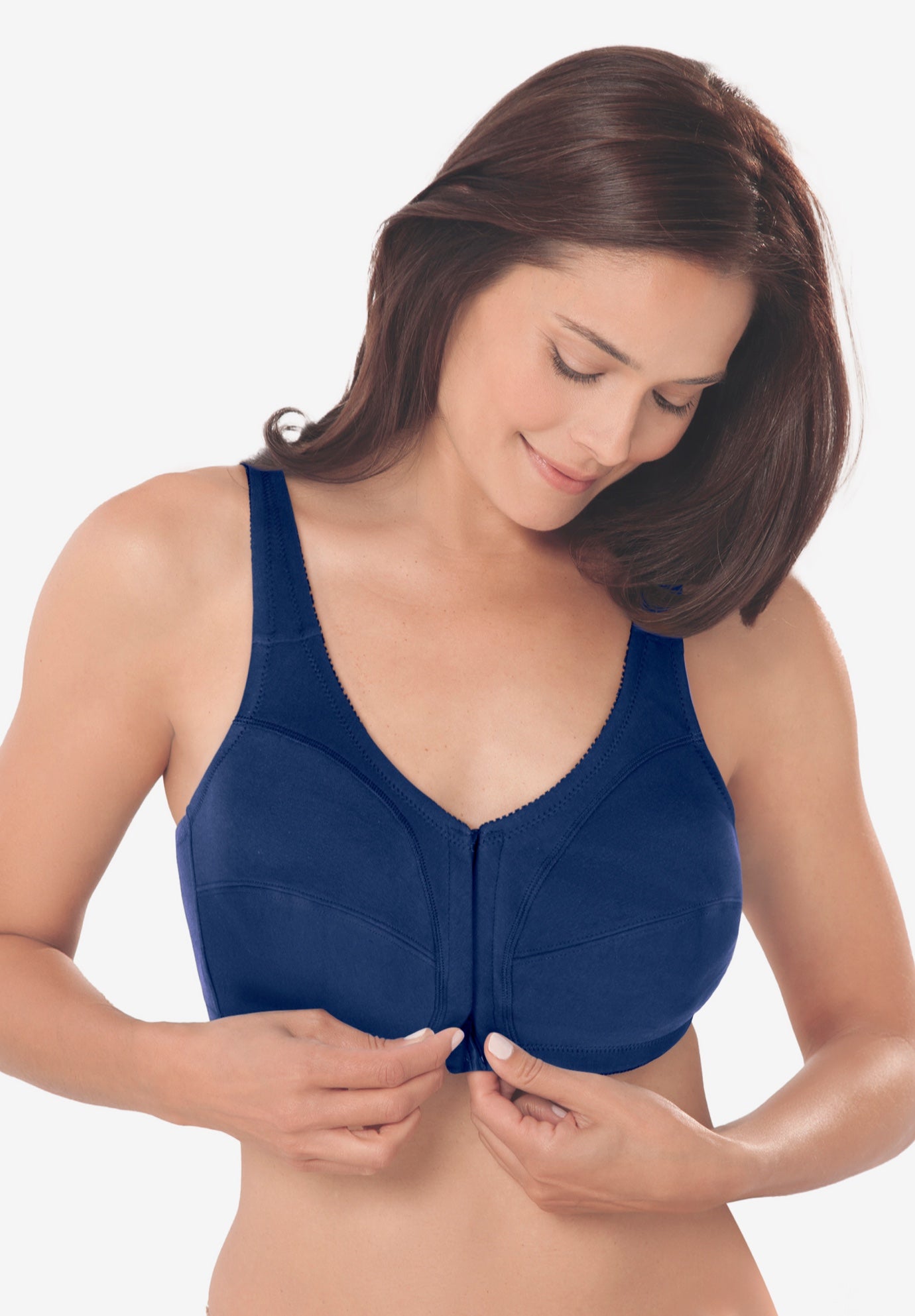 Cotton Front-Close Wireless Bra image number 7