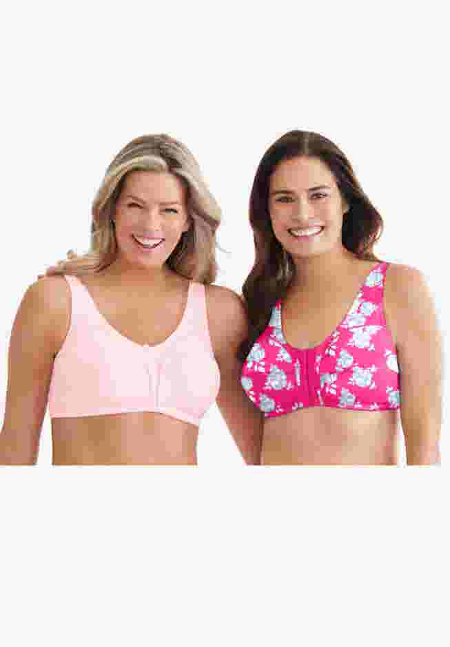 Cotton Front-Close Wireless Bra image number 9