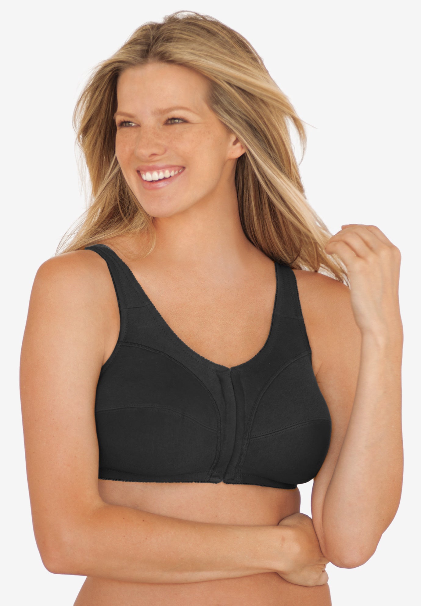 Cotton Front-Close Wireless Bra image number 0