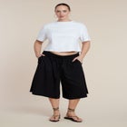 Wide-Leg Drawstring Culotte image number 0