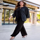 Plus Size Burnout Lace Bracelet Sleeve Jacket image number 1