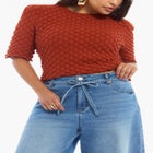 Wide-Leg Denim Culotte image number 3