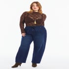 Dramatic Drawstring Barrel Jean image number 1