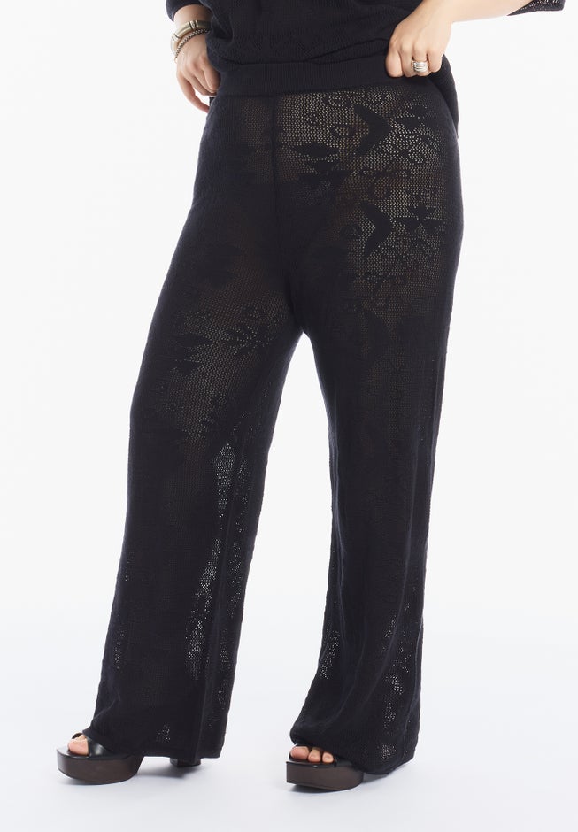 Straight-Leg Jacquard Knit Pant image number 1