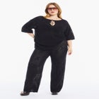 Tie-Neck Jacquard Knit Tunic image number 4