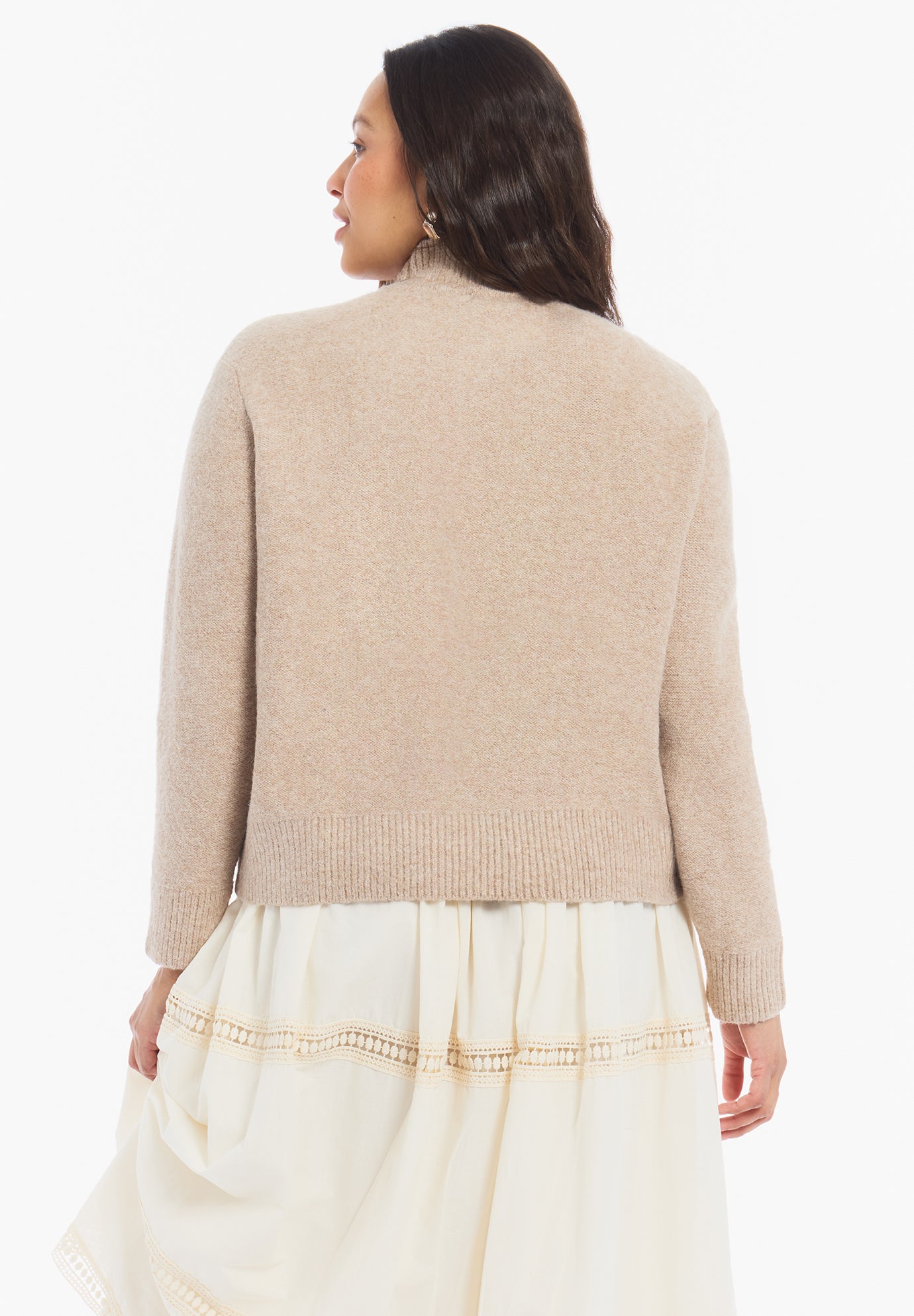 Cable-Knit Mock Neck Sweater image number 2