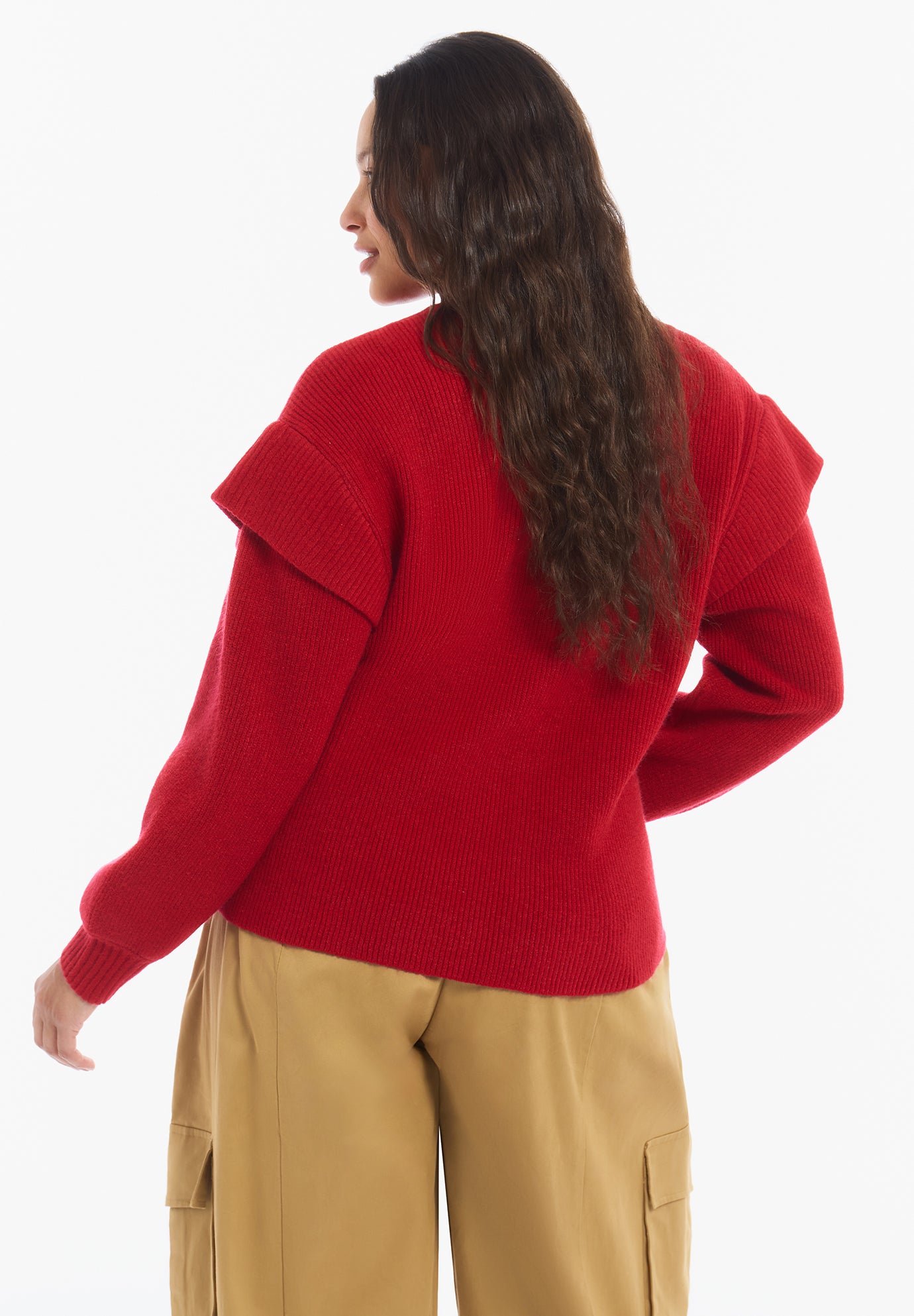 Sleeve Detail Mock Neck Sweater image number 2
