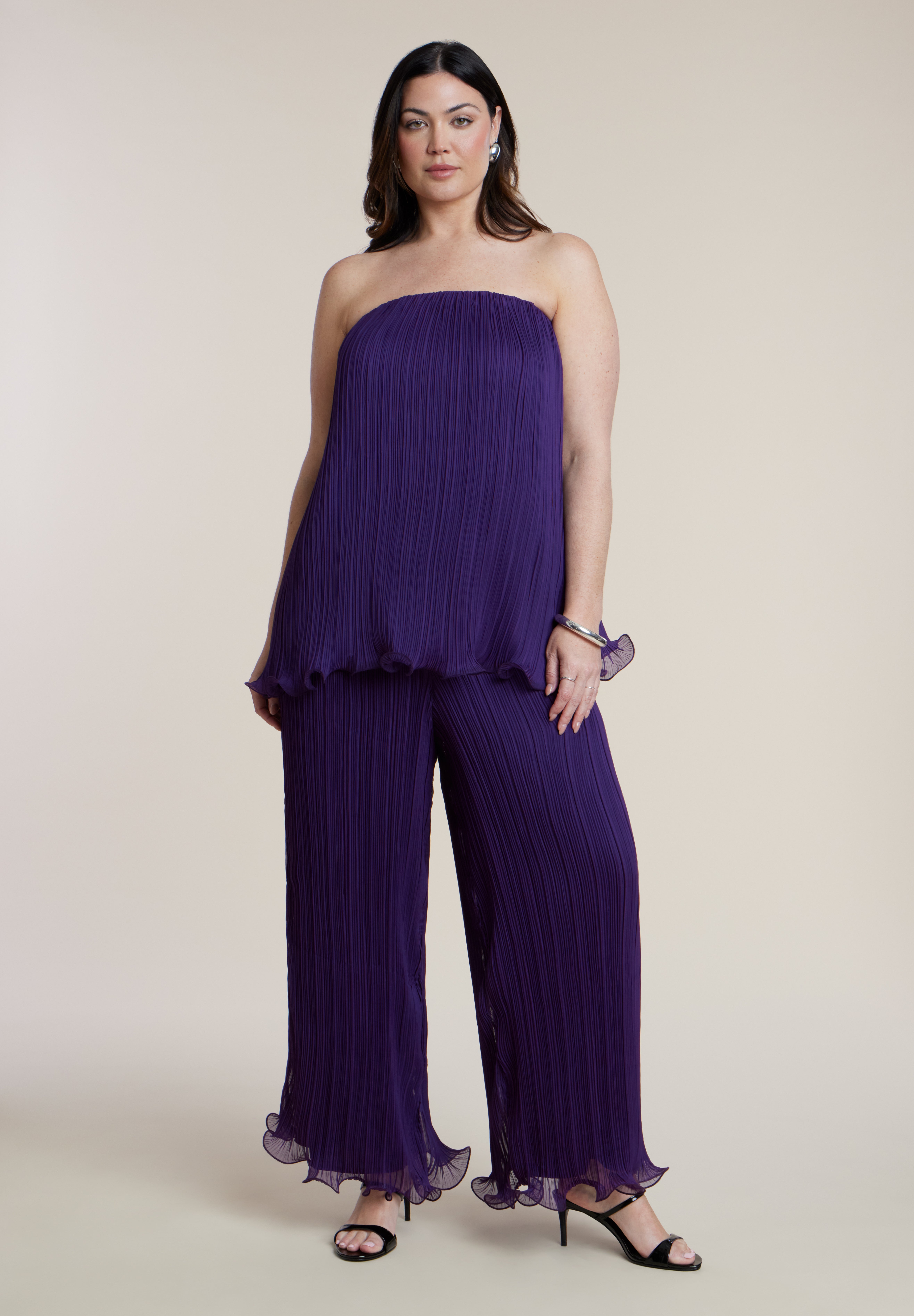 Wire Hem Pliss&eacute; Pant image number 0
