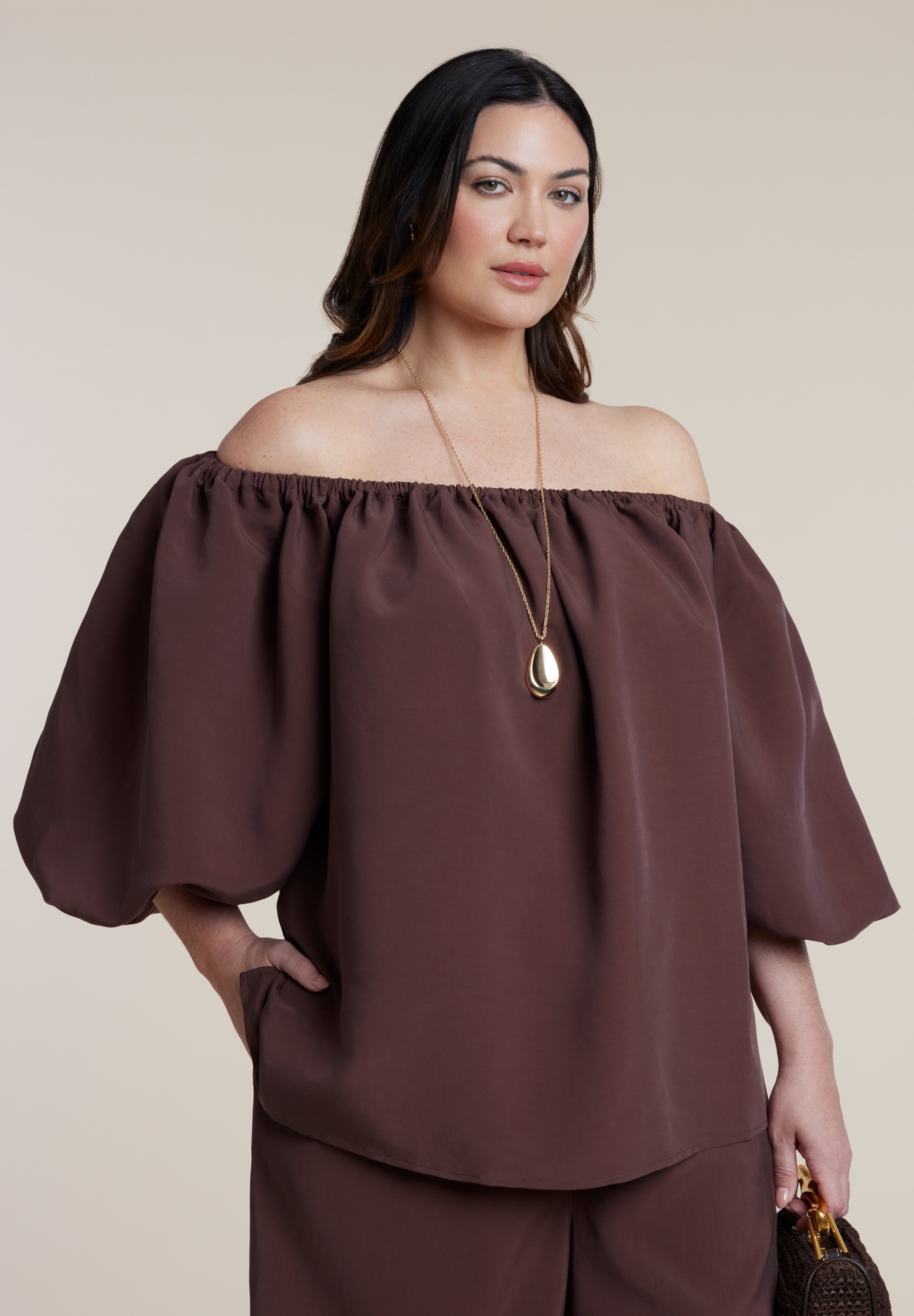 Off The Shoulder Puff Sleeve Top image number 1
