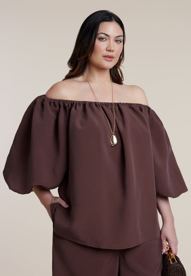 Off The Shoulder Puff Sleeve Top image number 1