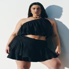 Asymmetric Bubble Crop Top image number null