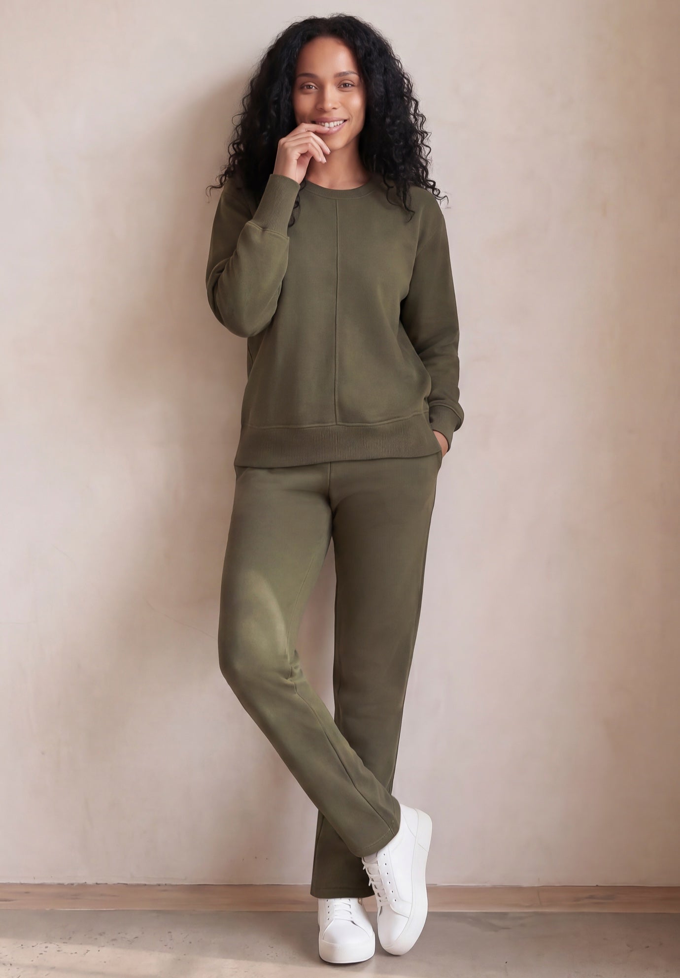 Ellos Studio French Terry Straight Leg Sweatpants image number 0