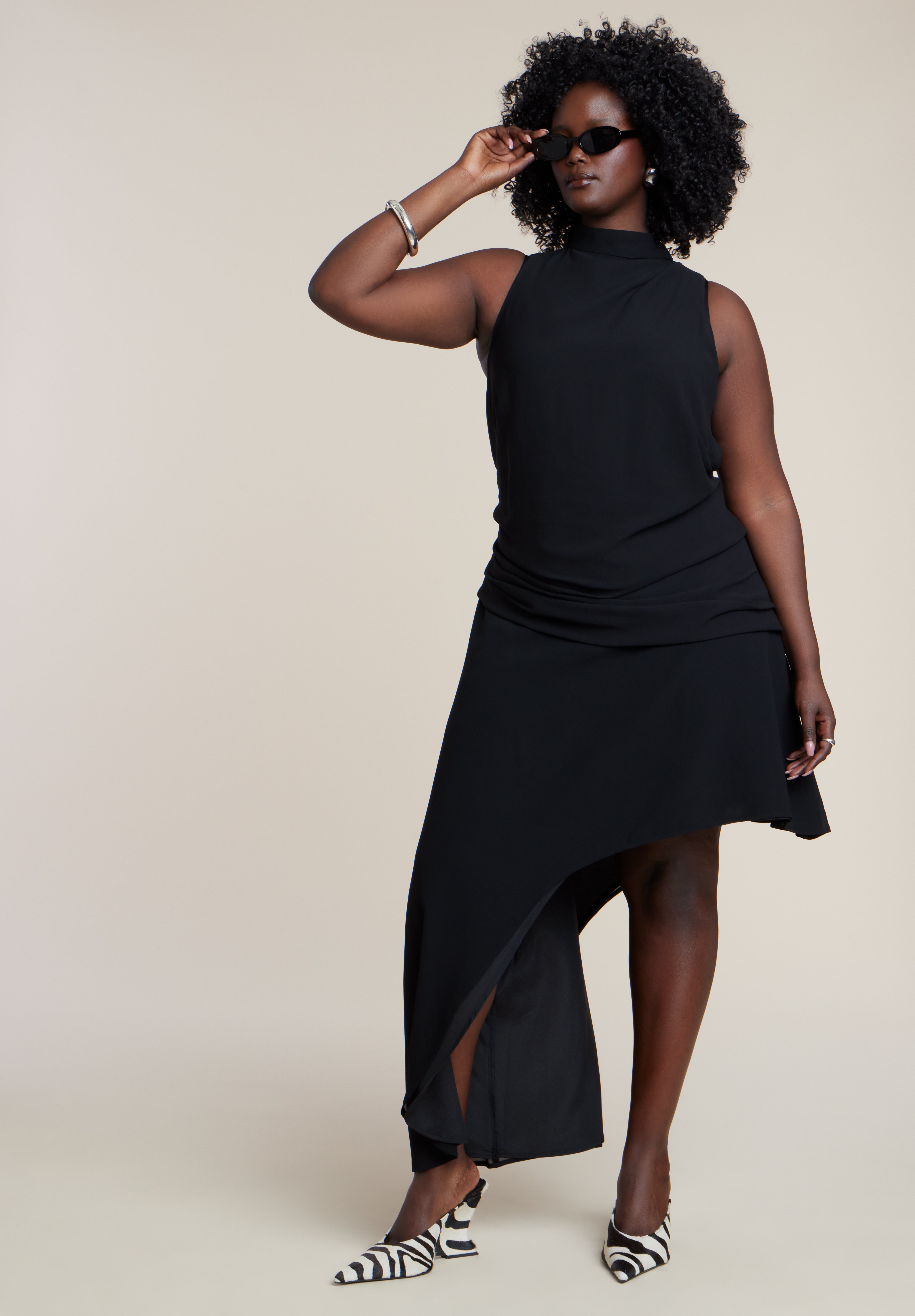 Asym Drape High-Low Dress image number 2