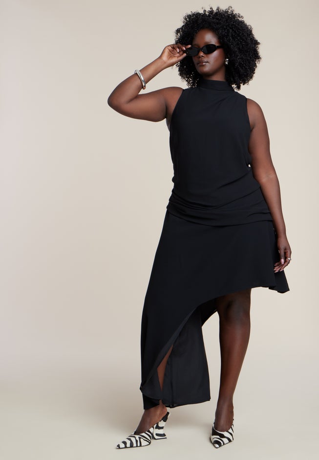 Asym Drape High-Low Dress image number 2
