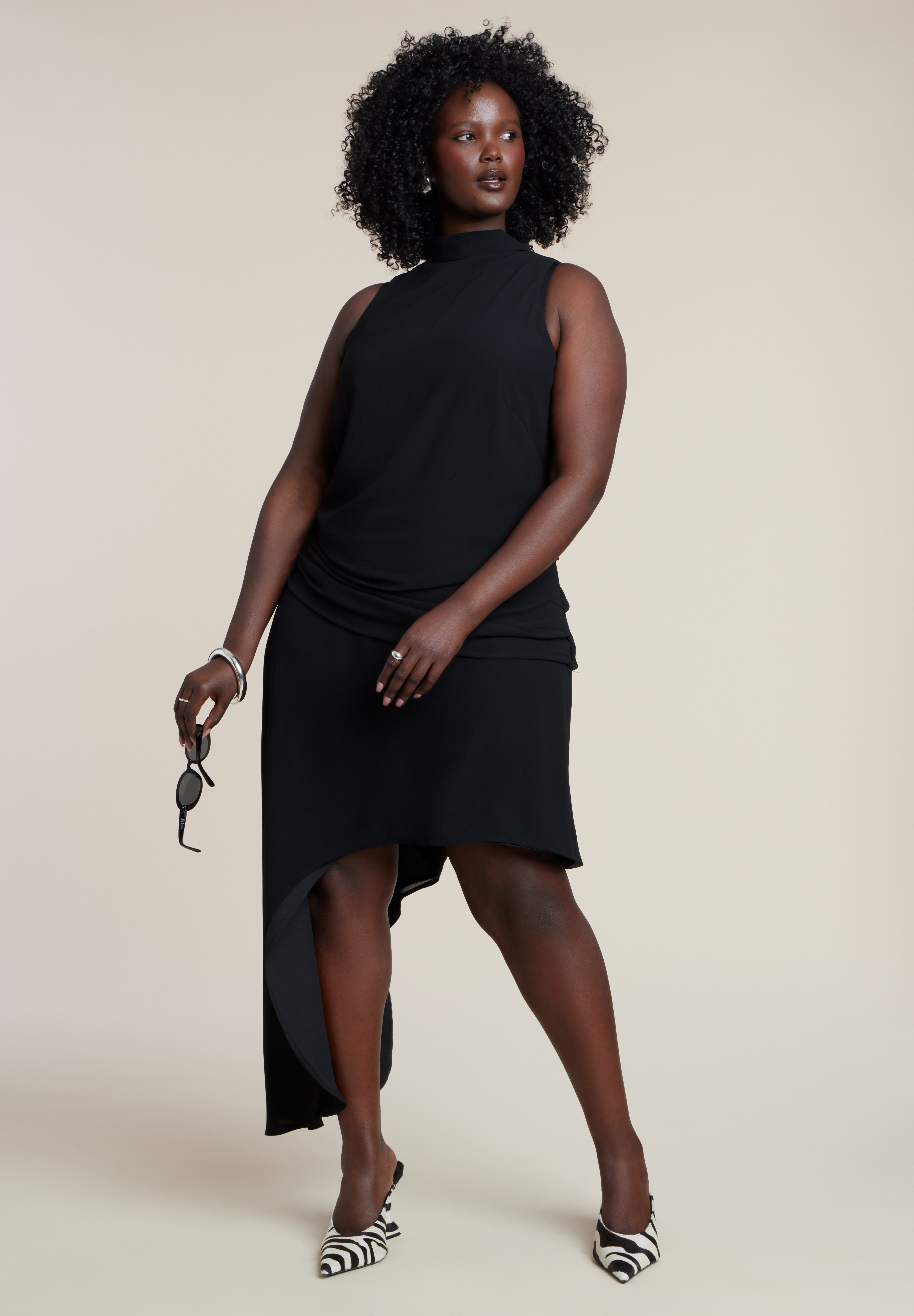Asym Drape High-Low Dress image number 3
