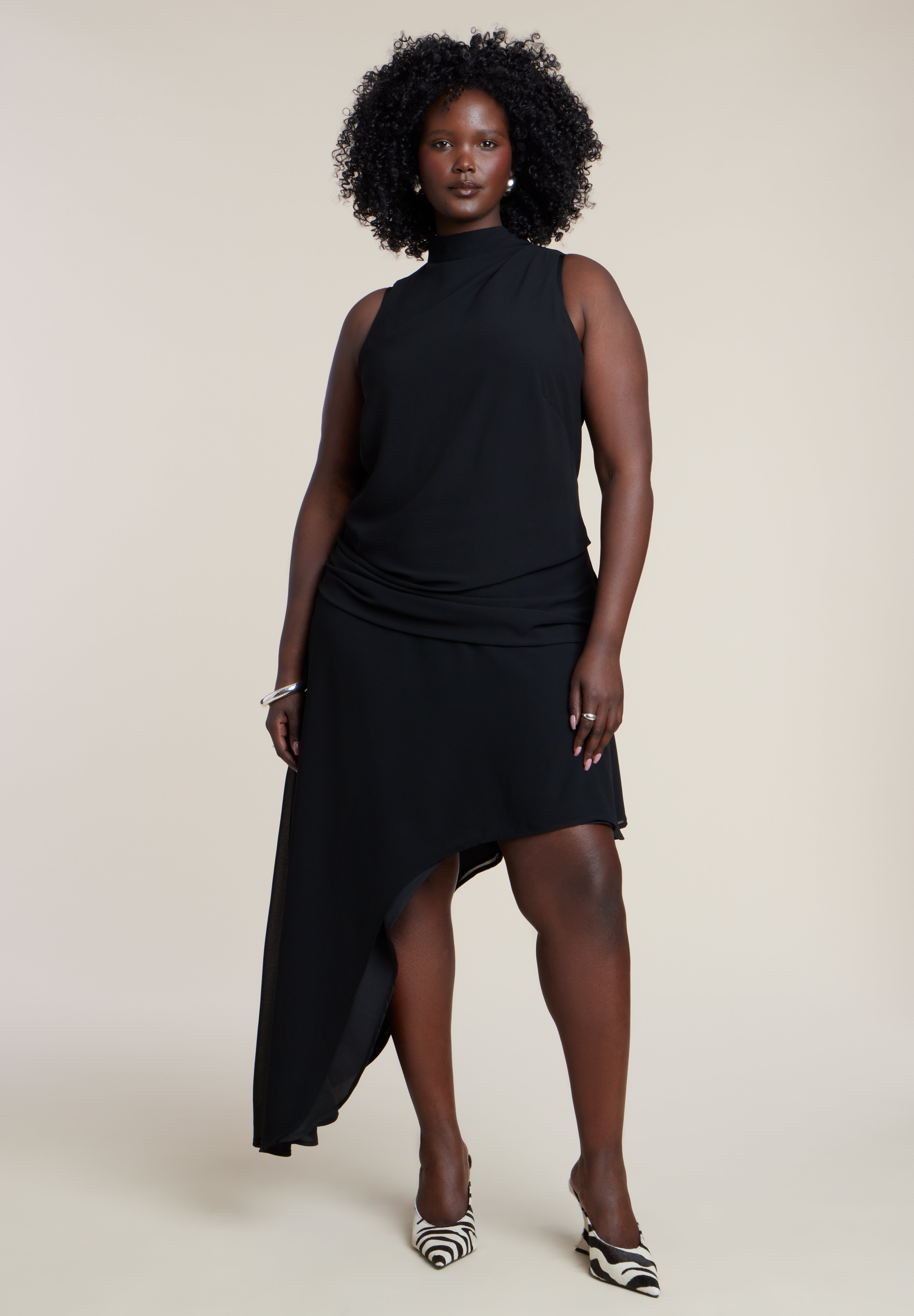 Asym Drape High-Low Dress image number 0